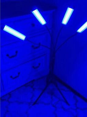 💐Home 4-Head Tanning Lamp - Blue/Silver Box